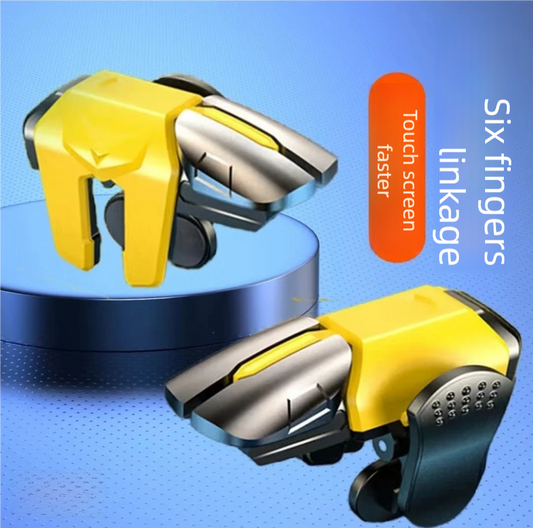 6-Finger Trigger Gamepad for Smartphone - Compatible with iPhone Android for Enhanced PUBG Mobile Gaming