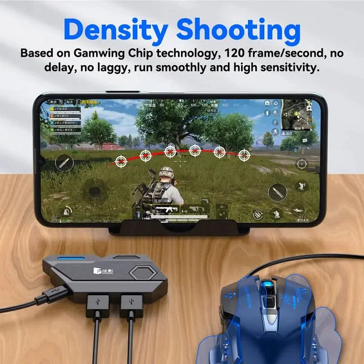 One Hand Half Keyboard Mouse USB Splitter Type-C Adapter Gaming Combo, Mini Size Compact Wired Set for LOL/Wow/fortnite/Dota/PUBG