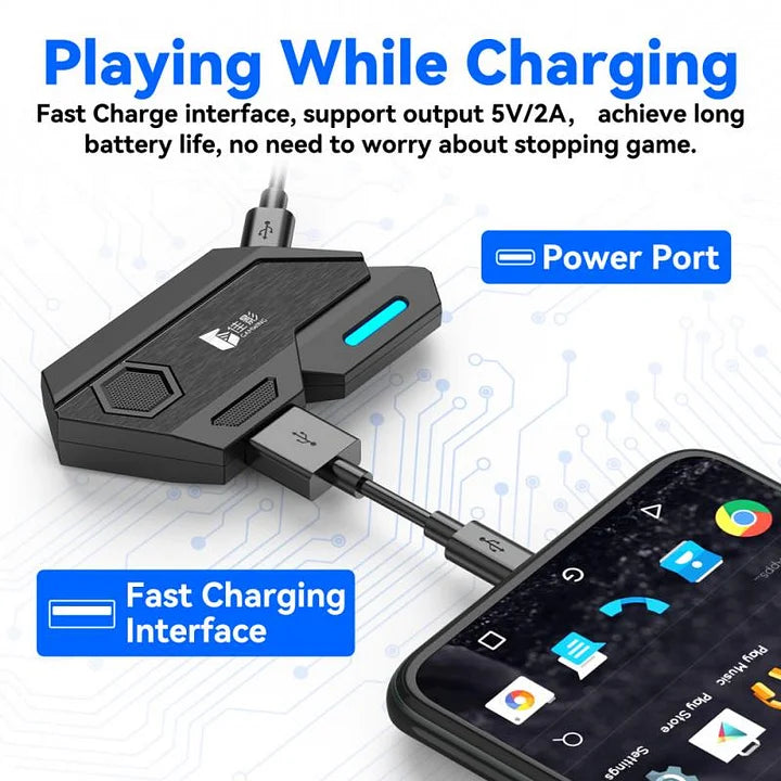 One Hand Half Keyboard Mouse USB Splitter Type-C Adapter Gaming Combo, Mini Size Compact Wired Set for LOL/Wow/fortnite/Dota/PUBG