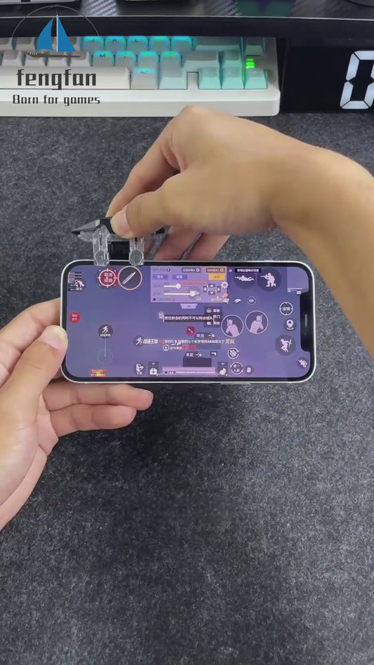 Universal Mobile Gaming Controller for PUBG, Rules of Survival and Knives Out - 6-Finger Trigger for Smartphone