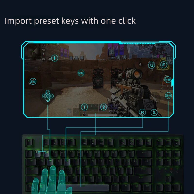 Fengfan Keyboard and Mouse Converter for PUBG Action Cod Subway Escape Fortnite Game Converter for Android and iOs