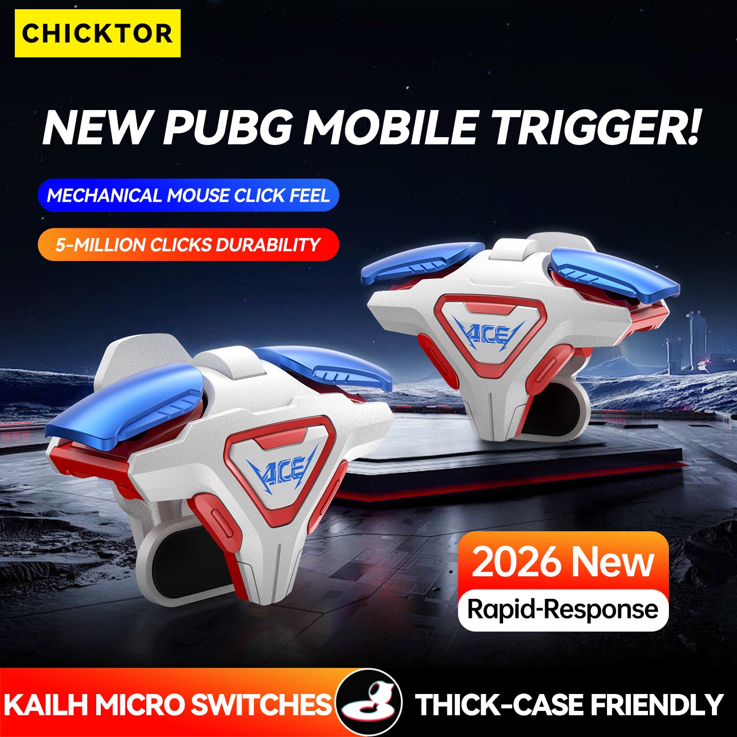 ACE Professional Wireless Gaming Controller - Zero-Latency Anti-Slip Design / 50 Million-Click Mouse Switches / Compatible with iOS & Android Phones