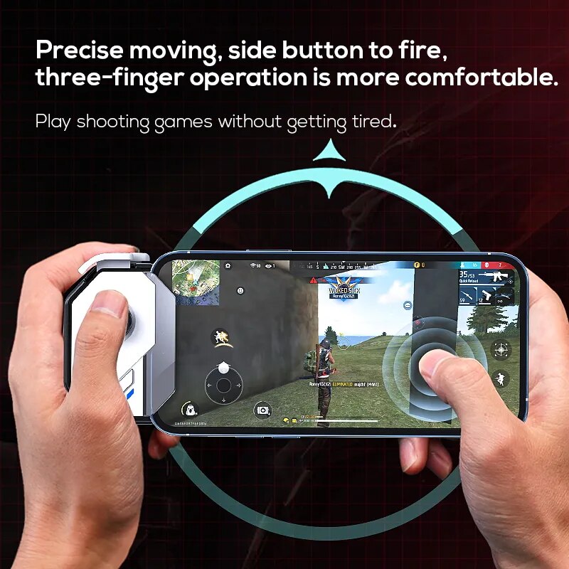 Fengfan Pro Wireless Game Controller for Android & iOS - MFi Certified Bluetooth/USB-C Mobile Gaming Controller with Dual Joysticks & Recoil Control for Shooting Games