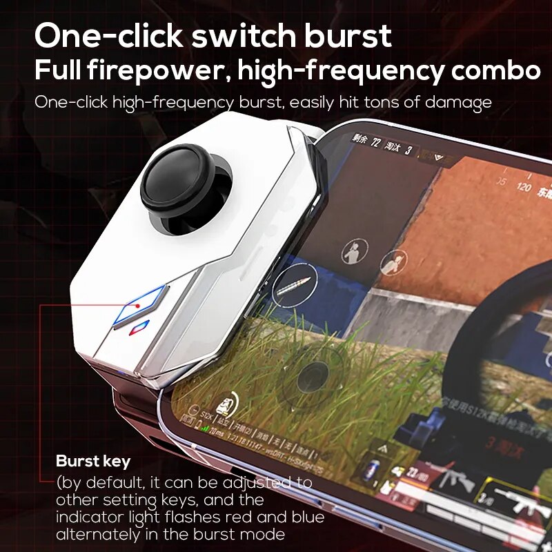 Fengfan Pro Wireless Game Controller for Android & iOS - MFi Certified Bluetooth/USB-C Mobile Gaming Controller with Dual Joysticks & Recoil Control for Shooting Games