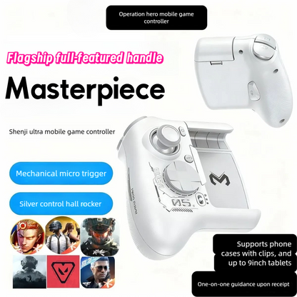 【Hall Sensing Tech】X-Pro Gaming Controller | 0.3mm Ultra-Fast Trigger & 5 Million-Click Micro-Switches | Compatible with 9” Tablets & Phones (Case-On Supported) | Pro Mobile Gaming Gear