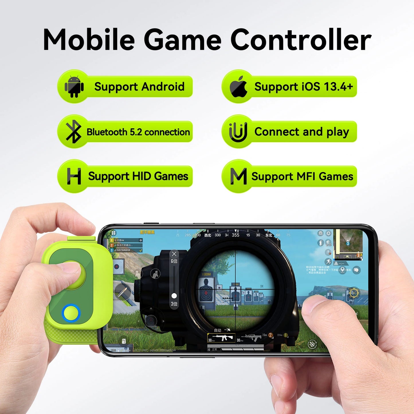 FengfanMiniPro Mobile Game Controller Bluetooth 5.2 Gamepad for Android and iOS Tablet for XboxGame, PUBG, COD,...